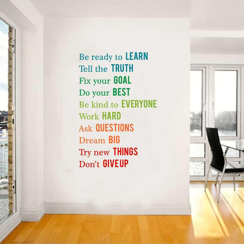 Wall Decals ' Motivational Quotes ' Wall Stickers (PVC Vinyl,Multicolour)