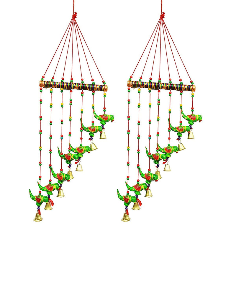 AVIKA Art and HANDICARAFT Decorative Wall Hanging Toran/Wind Chimes for Home (Set of 2) (Multi 10)