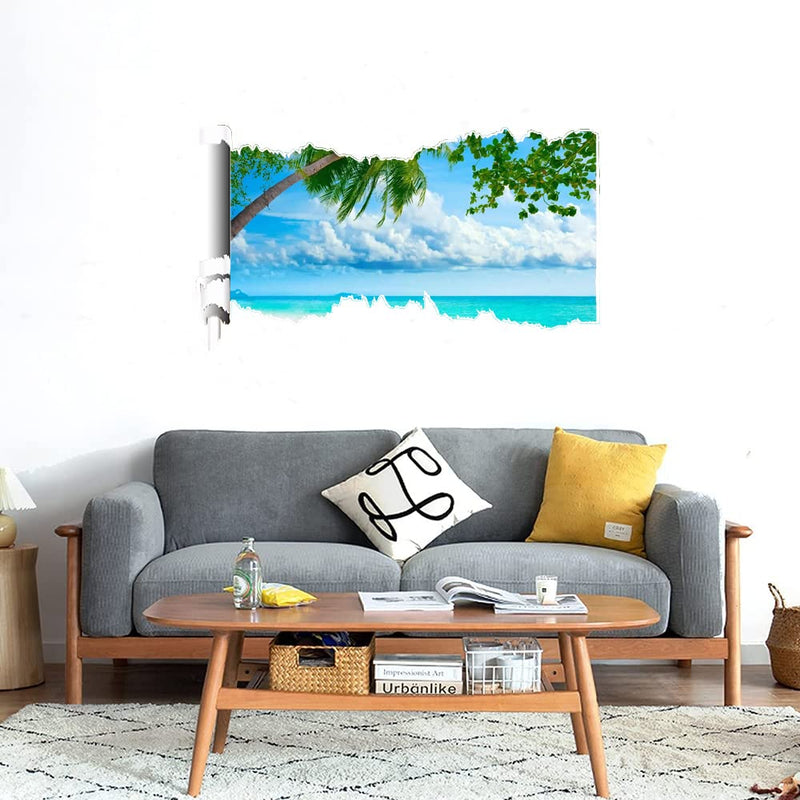 GADGETS WRAP Printed Wall Decal Sticker Scratched Paper Style Wall Decal (90cm x 50cm) - Tropical Beach Resorts