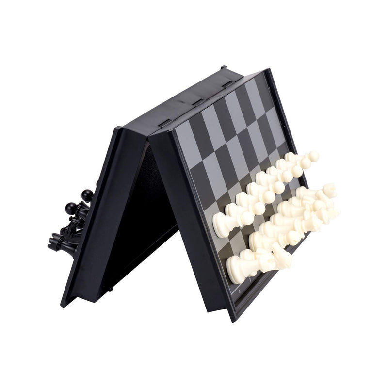 RECTITUDE 10" Magnetic Folding Chess Set, Educational Game Board for Adult Kids Beginner Chess Board Travel Toys (Black Color)