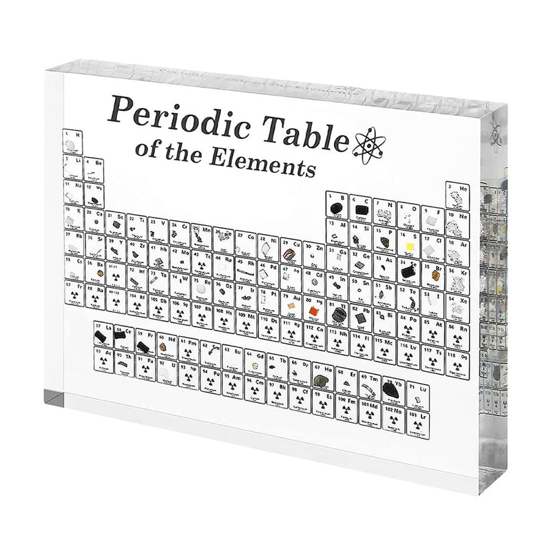 BRAINLE Real 3D Periodic Table of Elements Chart, 118 Elements Printe On Acrylic Glass 20 CM x 12.5 CM Large Chemistry, Science Educational Poster Gift for Science Lovers