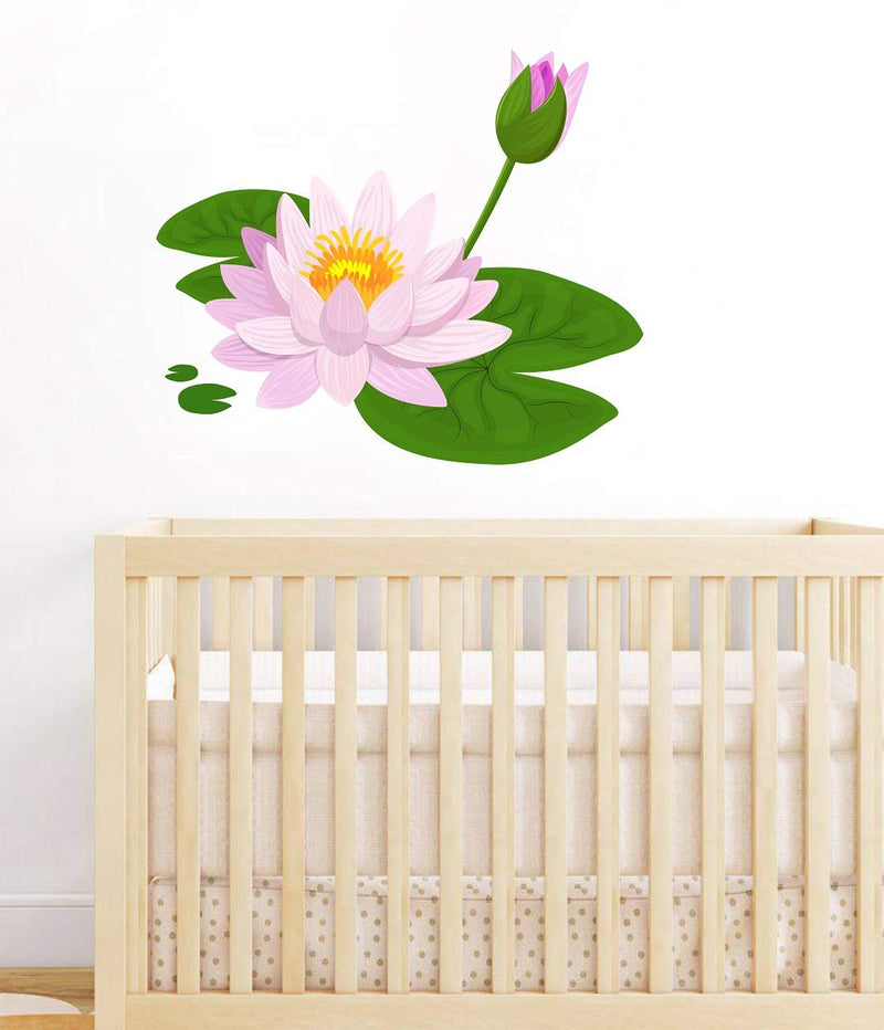 Tuffuk Lotus Large Vinyl Wallstickers for Home Decorations(50 cm x 40 cm)4TZ060