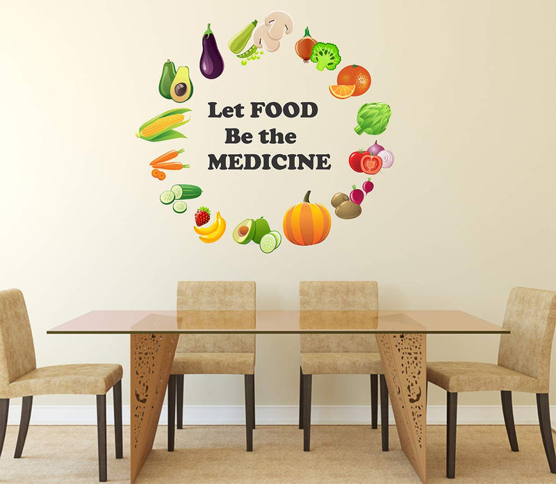 Wallzone Food is Medicine Multi Large Wallsticker for Home Decorations (70 cm x 70 cm)