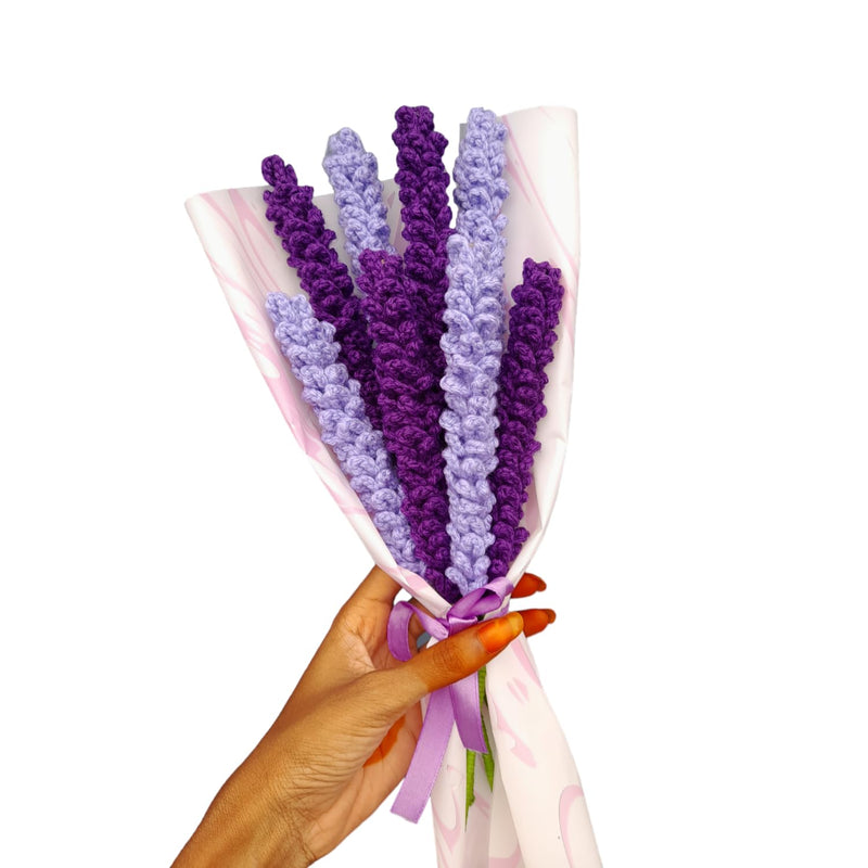 Crochet Lavender Flower Bouquet ~ Fully Handmade Artificial Flower Used 100% Acrylic Yarn ~ This Forever Flower Best Gift for Birthday, Anniversary, Wedding, Mother’s Day & Baby Shower…