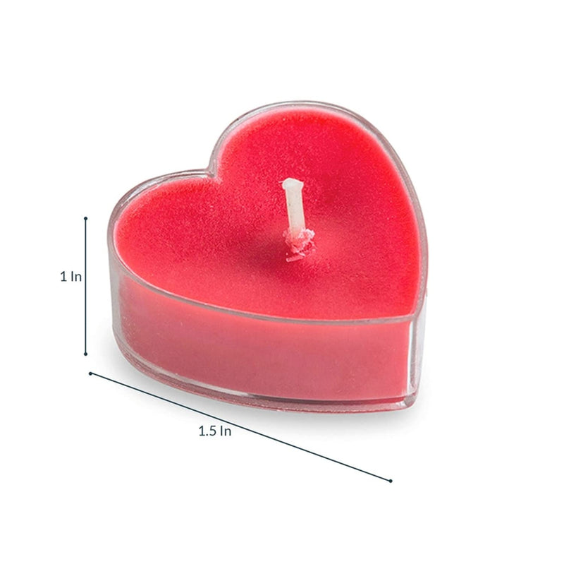 AuraDecor Heart Shape Fragrance Tealight Candles Burning Time 4 to 5 hours (50, Rose)