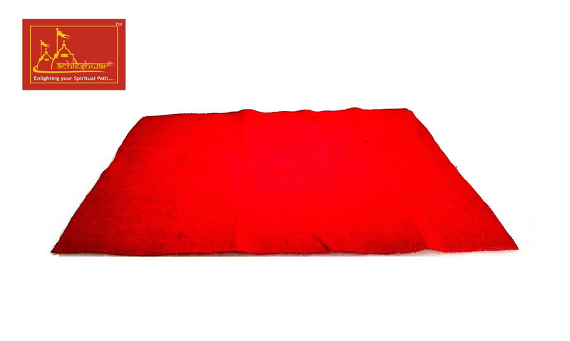 Achleshwar Woollen Aasan/Aasna for Complete Result on Doing Puja and to Avoid Side Effects on Direct Sitting on The Ground and Worshiping.| Home|| Pooja| Red, (24x20 Inch) ; Ach241