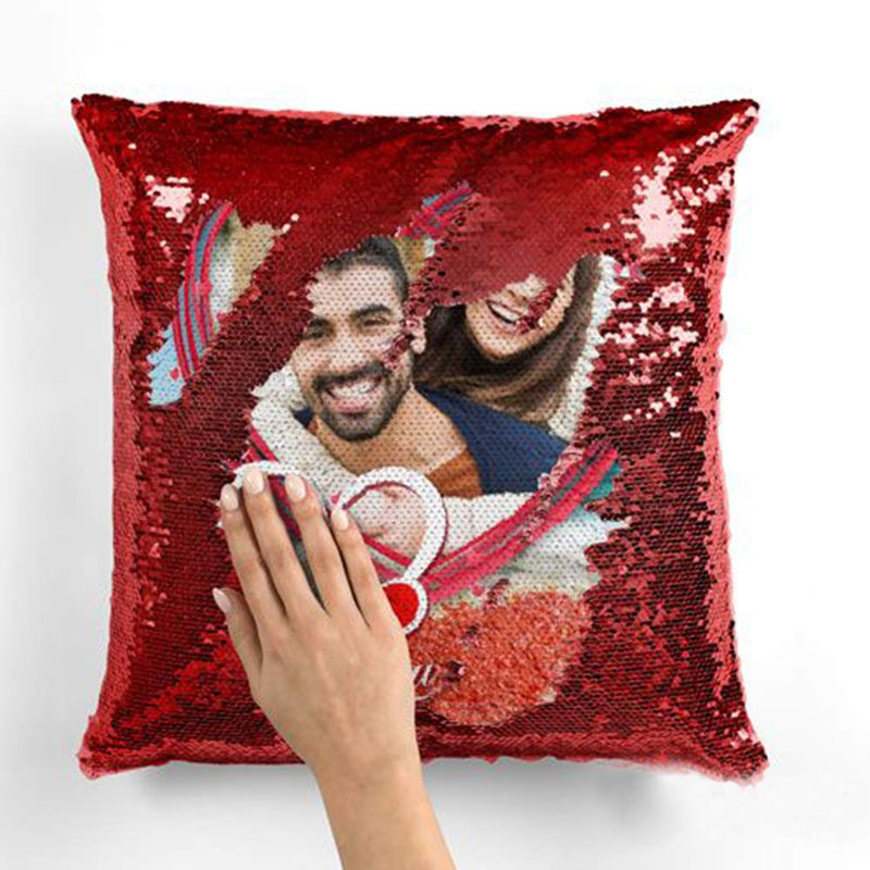 MUKESH HANDICRAFTS Cushion Cover with Filler, Red, Set of 1, Polyester, 12x12 Inches