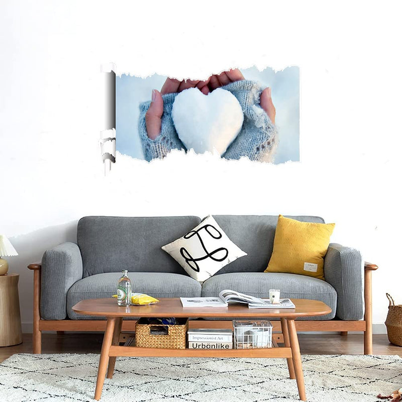 GADGETS WRAP Printed Wall Decal Sticker Scratched Paper Style Wall Decal (90cm x 50cm) - Snow Heart (2)