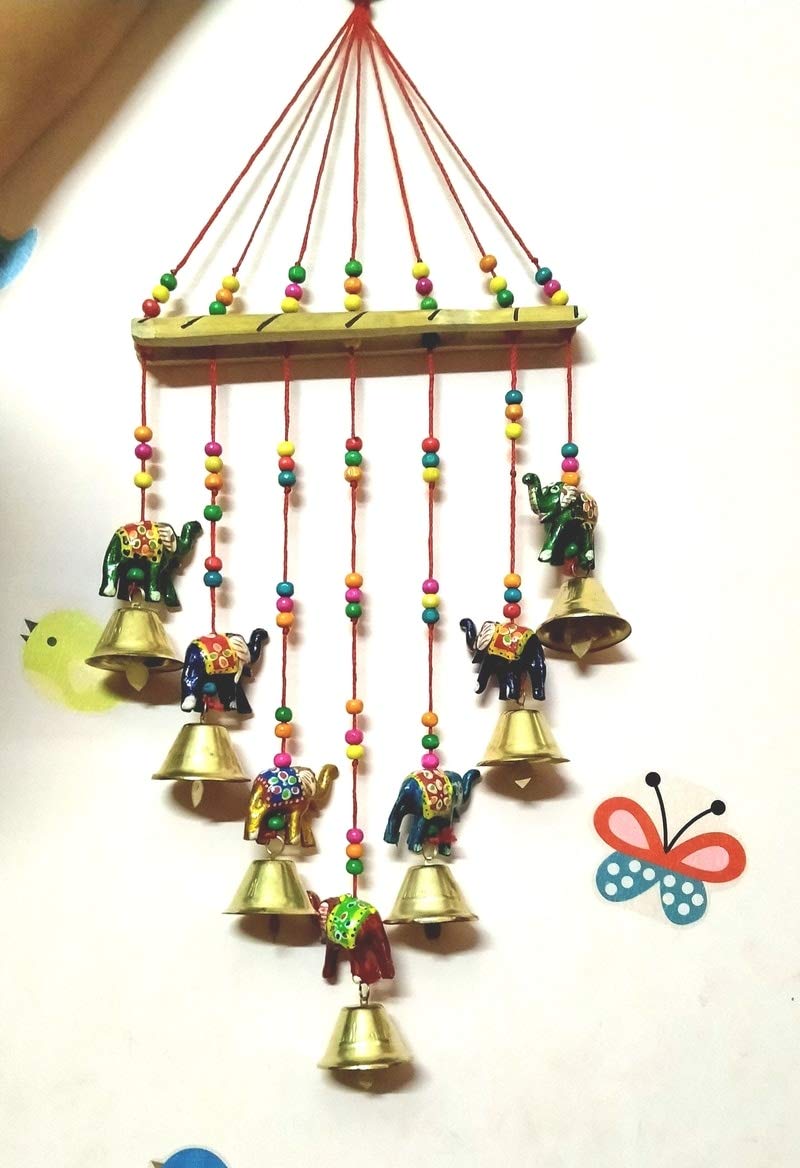 ARYANA ENTERPRISES Wood Handmade Wind Chime (Multicolour)