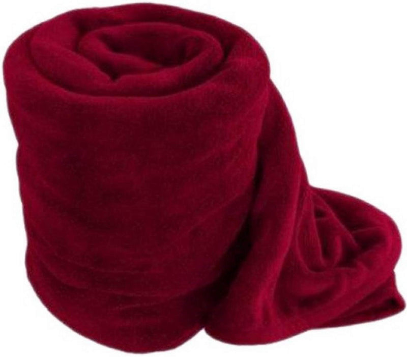 Home Stylish Premium Single Bed Size Polar Fleece Woolen Blanket Set of 1 Colour Maroon