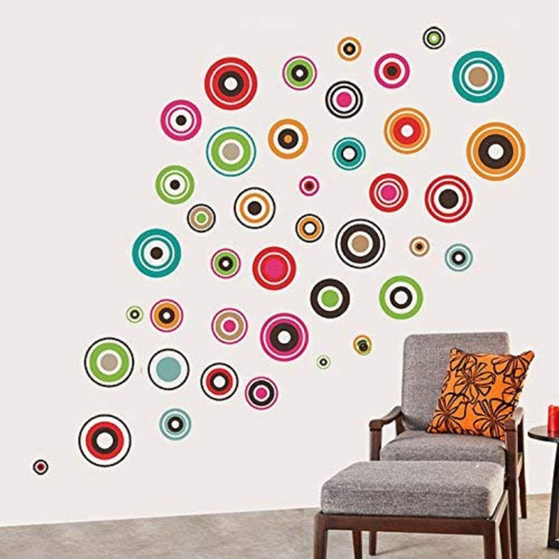 Asmi Collections Wall Stickers Beautiful Self Adhesive Vinyl Circles