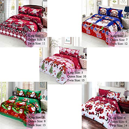 Ubersweet® 4pcs Polyester Fiber 3D Printed Cartoon Merry Christmas Gift Santa Claus Deep Po et Bedding Set B lo ES Cover Bed Sheet 2 Pillowcases'