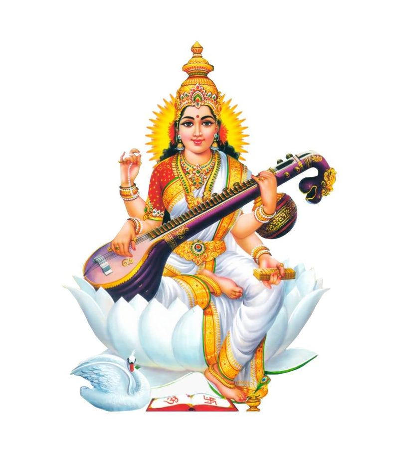 Decor Kraft Vinyl Saraswati Maa Wall Sticker & Decal,Size- 55 Cm X 32 Cm,Religious