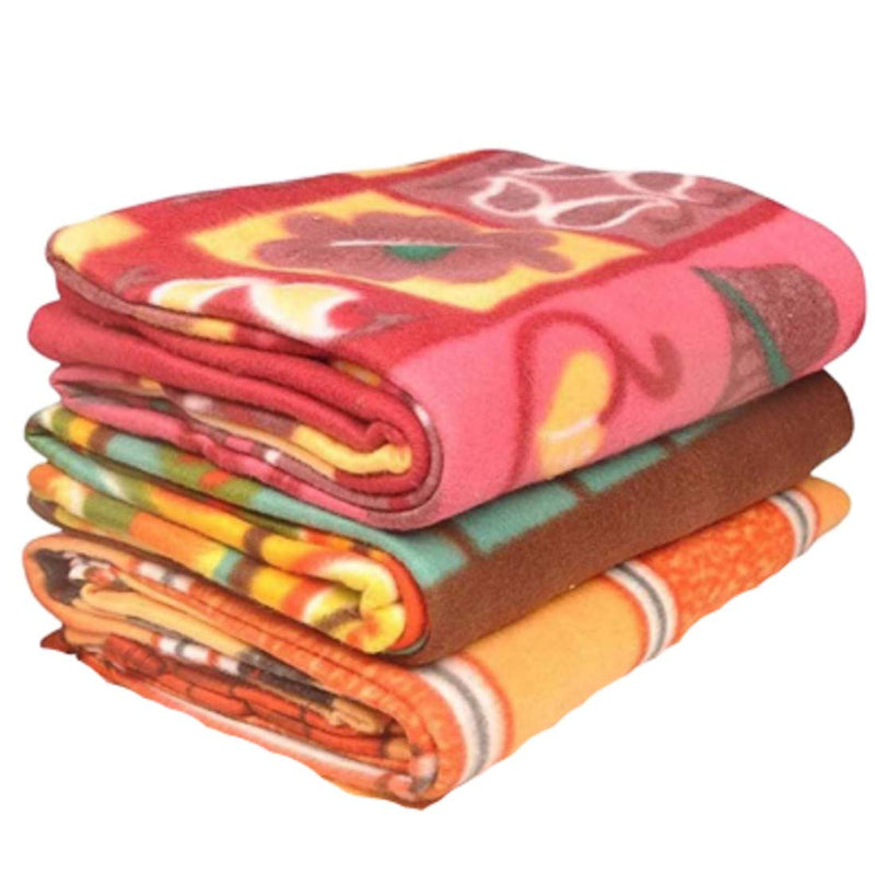 Home Styllish New Premium Fleece 150 TC Blanket (Double 90x90 Inches Multi Colour)