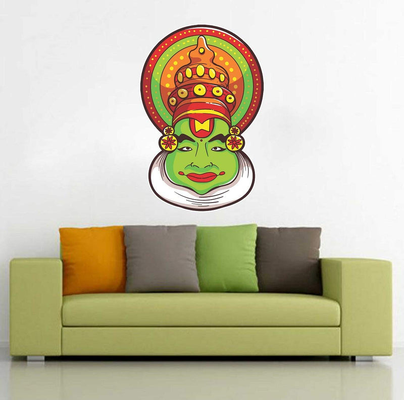 Tuffuk Kerala Kathakkali Face Large Vinyl Wallstickers for Home Decorations(30 cm x 50 cm)4TZ203