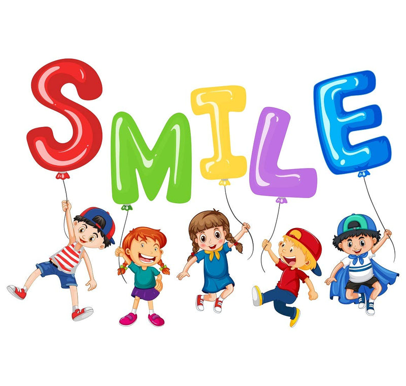 Tuffuk Smile Kids Large Vinyl Wallstickers for Home Decorations(80 cm x 50 cm)5TZ0142