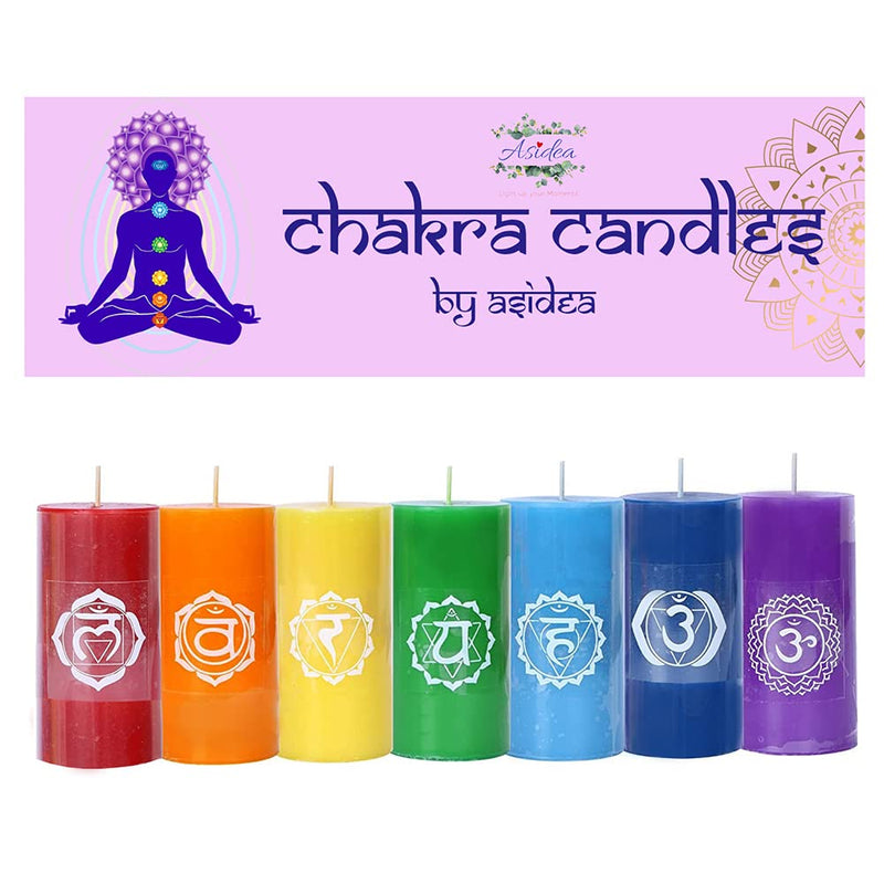 7 Chakra Candle Set | Candles for Aromatherapy, Meditation,Spa | Scented Candles for Gifting & Decoration