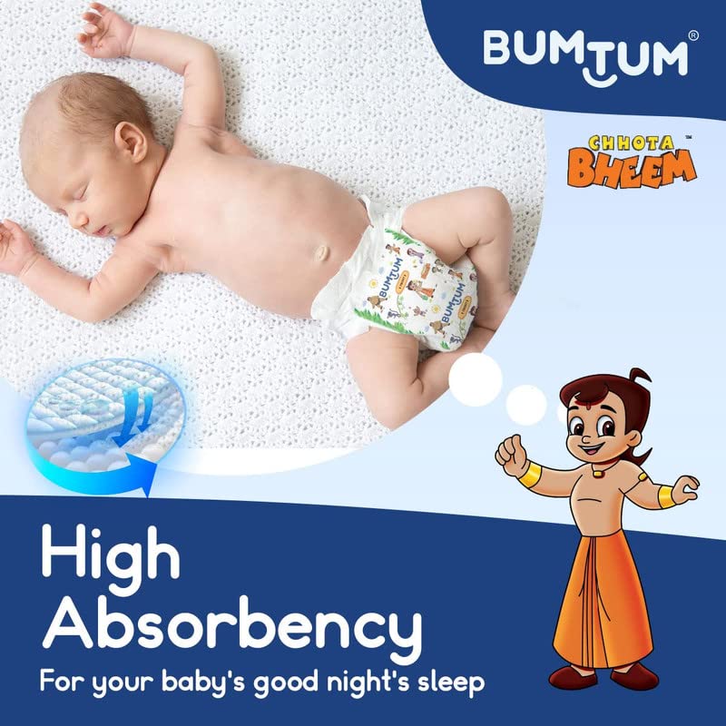 Bumtum Chota Bheem XXL Size Baby Diaper Pants, 66 Count, Leakage Protection Infused With Aloe Vera, Cottony Soft High Absorb Technology