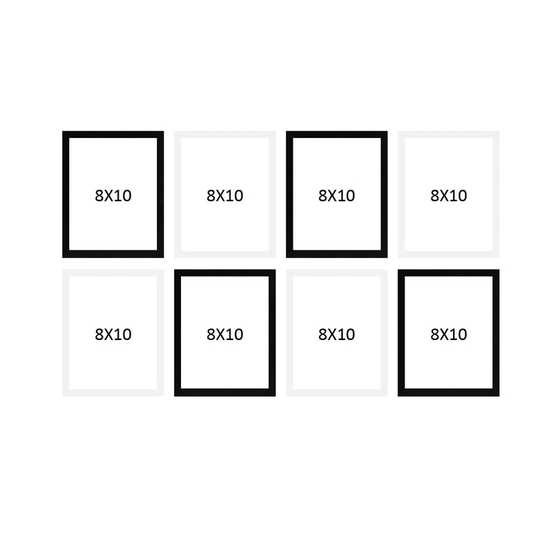 Amazon Brand - Solimo Collage Black & White Set of 8 Photo Frames (8 X 10 inch - 8)