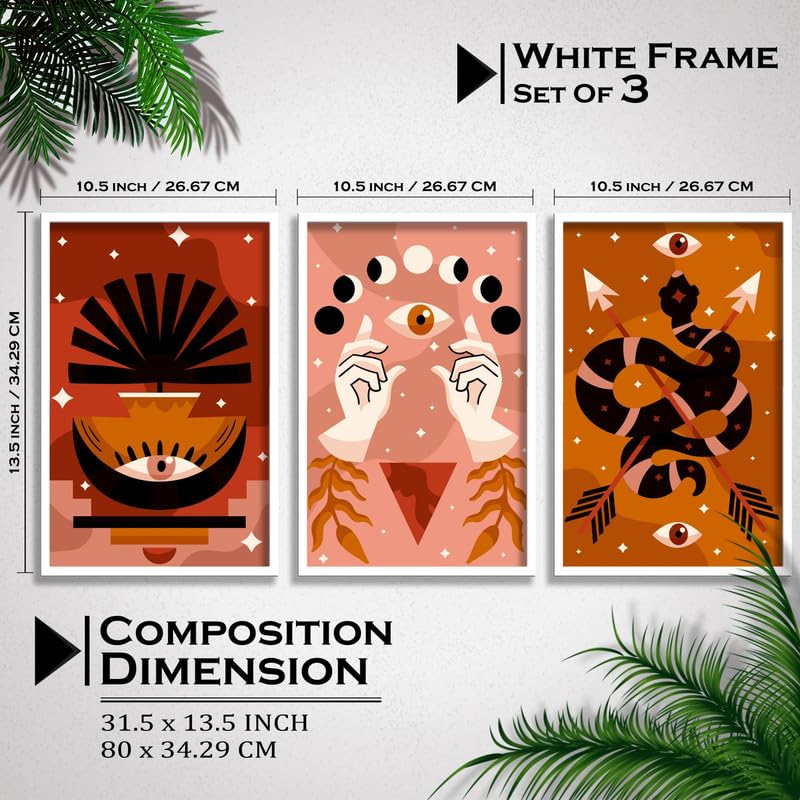 SAF paintings Set of 3 Modern Boho Art Wall Painting For Home And Office ol-COMBO-2096-K3