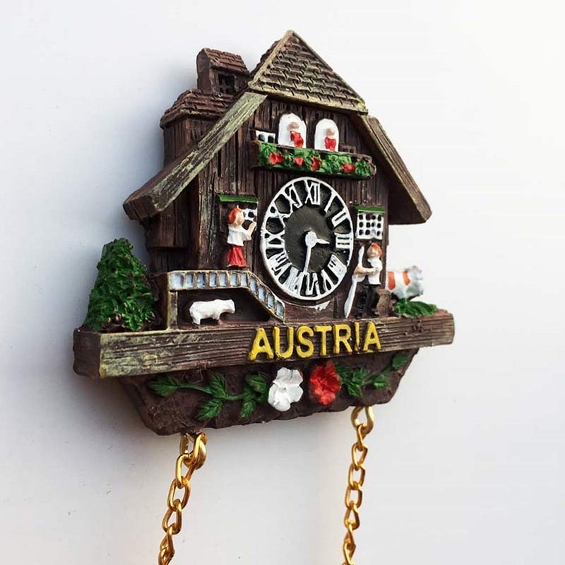 3D Cuckoo Clock Austria Fridge Magnet Souvenir Gift & Collection，Home & Kitchen Decoration Magnetic Sticker, Austria Vienna Refrigerator Magnet