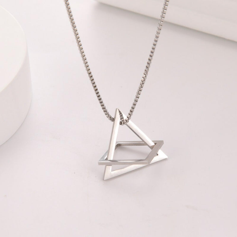 Fashion Frill Silver Chain For Men Geometric Stainless Steel Silver Necklace Pendant For Men Boys Girls Stylish New Pedant Unisex