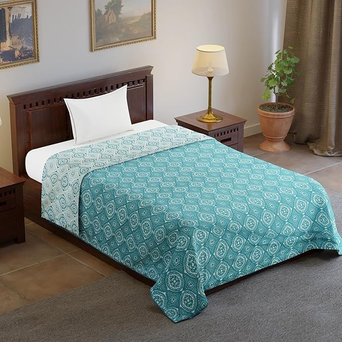 HOMOBITE Dohar Double Bed Cotton Dohar Quilt, AC Blanket Reversible Cotton Double Bed Size All Season Blanket AC (Model-11, Double)