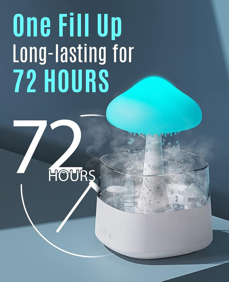 The Artment Your Artistic Apartment Nimbus Rain Cloud Humidifier | Essential Oil Diffuser Humidifier Desk Fountain Bedside Sleeping Relaxing Mood Water Drop Sound - White (Pack of 1)