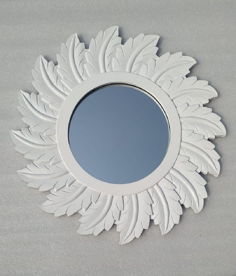 Vas Collection MDF Mirror Frame for Wall Decor,Bedroom,Living Room,Bathroom & Hallway (White)