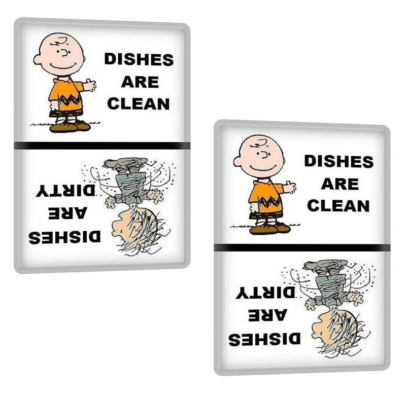 SMACD Dishwasher Magnet with Clean and Dirty Sign Indicator Helps to Keep Your Dishwasher Organized; Great Water Saver; Reminder Tells Whether Dishes are Dirty or Clean; 2 Magnets; Size: 6.7 X 9.8cms