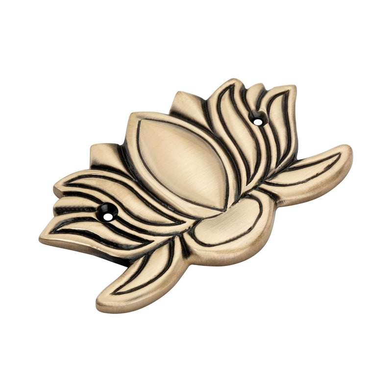 DEVDECOR, Brass Lotus Wall Hanging for Wall Door | Home Decor Hanging Brass Lotus Flower for Decoration Housewarming Gift Lotus Brass Wall Hanging (Standard)