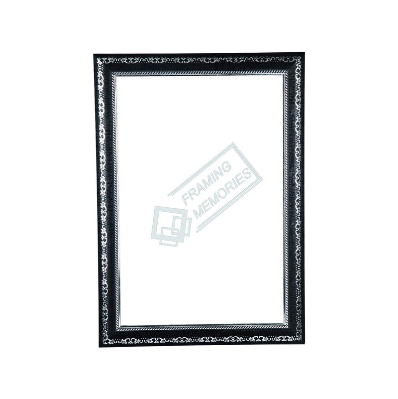 Cheval Glasses Decorative Wall Mirror for Bathroom with Engineered Wood Frame (Black, 08 X 12 Inches)