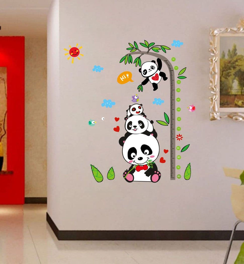 Divine Printry Panda Height Measure Design Wall Sticker Size - (58 * 63) cm - (DP0000619L)