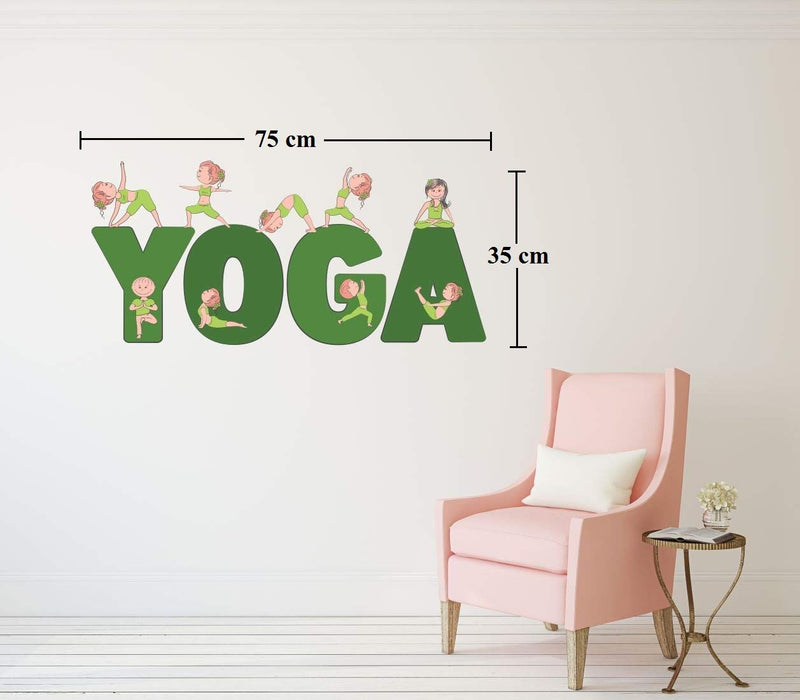 Asmi Collections Self Adhesive Kids Doing Yoga Wall Stickers