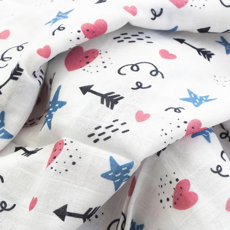 Yellow Doodle Arrows + Baby Animals Reversible Muslin Blanket - Adorable Combo for Unisex Baby Ages 0-4 Years