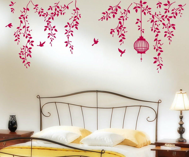 GADGETS WRAP 'Hanging Vines with Cage and Birds' Wall Sticker