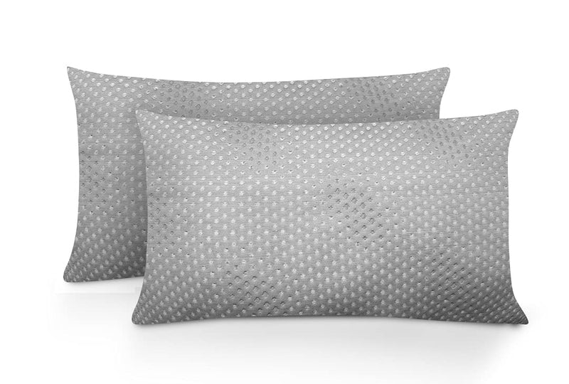 Homerz Polycotton Set of 2 Ultra Soft Cloud Pillow, 17 X 27 Inch Size, 240 GSM Knitted Fabric (Grey-240Gsm)