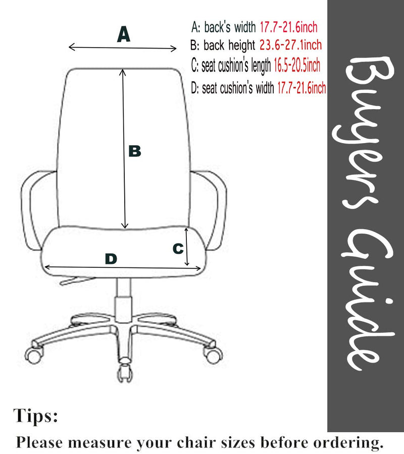 Deisy Dee Computer Office Chair Covers for Stretch Rotating Mid Back Chair Slipcovers Cover ONLY Chair Covers C162 (Black) Polyester