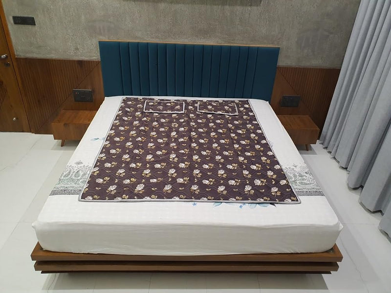 Bio Magnetic Mattress Topper/Pad Brown (5x6 feet) & with 2 Pillow Pad Magnetic Therapy