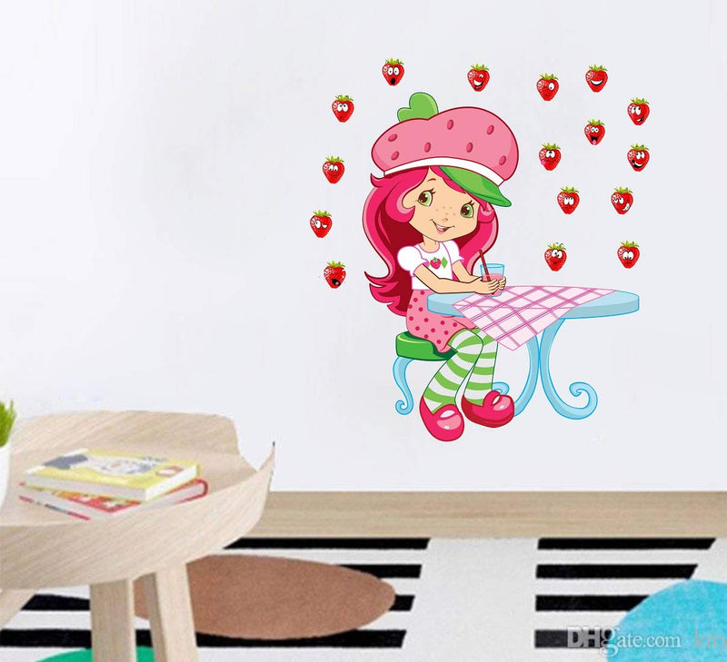 Tuffuk Strawberry Kid Large Vinyl Wallstickers for Home Decorations(70 cm x 80 cm)5TZ0189