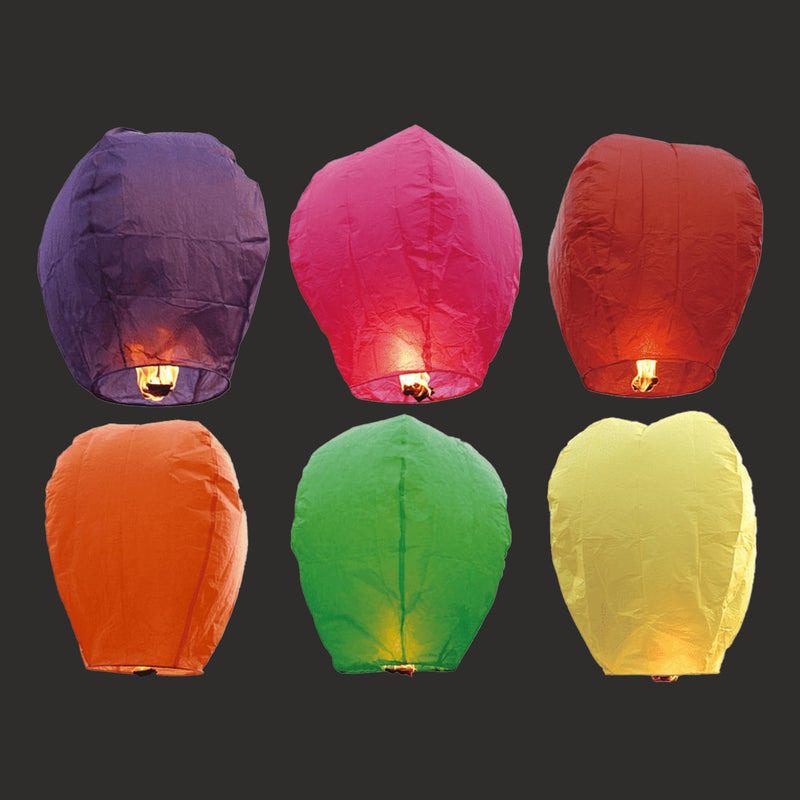 GRAND SHOP Paper Sky Lantern Set of 8 Pcs