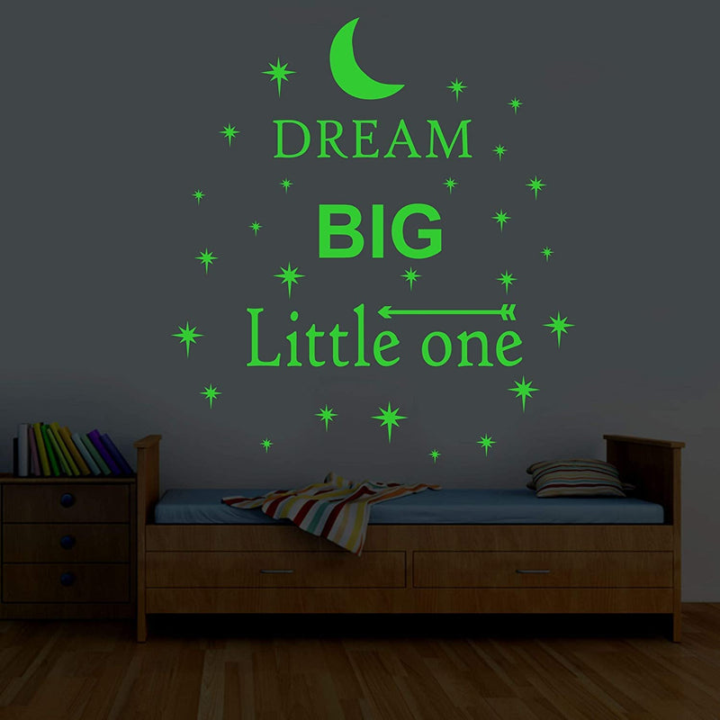 Dreamkraft Monkwish Decoration Item for Home Sweet Dream Star & Moon Night Glow Wall Sticker and Wall Decorative Art (73 cm x 66 cm)