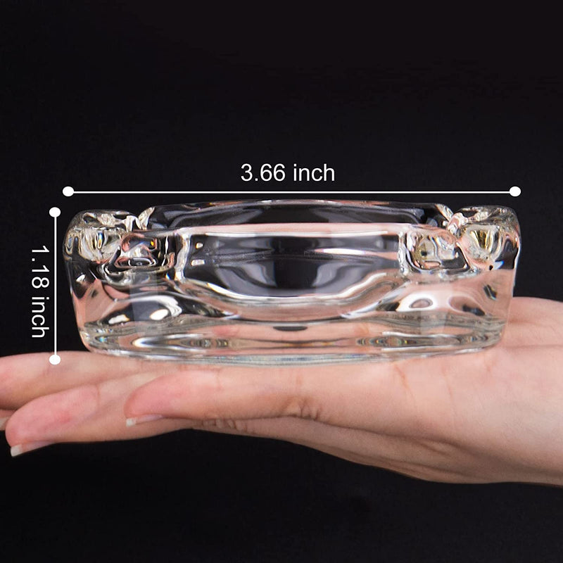 MAPPERZ Glass Ashtray Square Glass Ash Tray for Smoking for Home Ashtray for Cigarette Stylish Ashtray for Home Car Ashtray (Square)