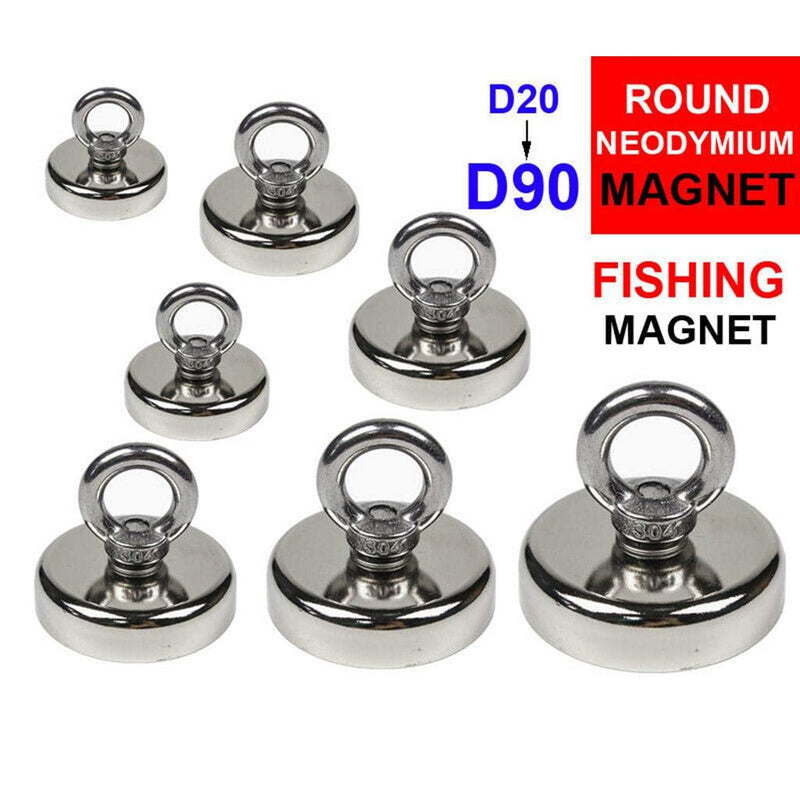 ATORSE Super Strong Magnet Round Fishing Salvage Magnetic Lift Hold D32 Max 15Kg