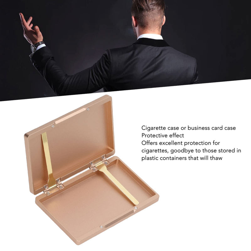 Metal Cigarette Case, Automatic Popping Up Cigarette Holder 20 Capacity Aluminium Alloy Cigarette Box for Cigarette Credit Card Holder Protective Security Wallet for Men Women Gift (Luxury Gold)