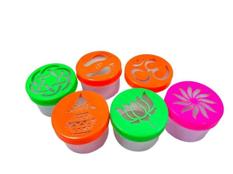 ICON Rangoli Stamp Filler Set of 12 pcs | Rangoli Dabbi| Rangoli Making Kit | Rangoli Stencils (Om, Swastik, Lotus, Diya, Charan and Flower Designs) for Indoor/Outdoor Decorative Rangoli