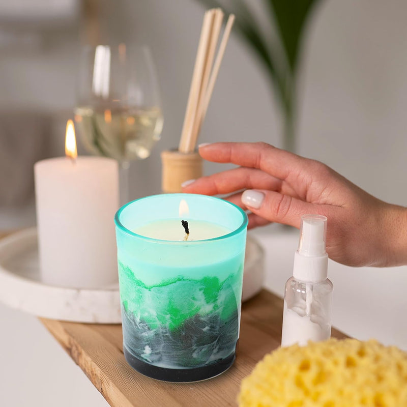 Urbane Home Scented Candles | Fragrance Candles | Candles for Wedding | Candles for Bedroom | Birthday Candles | Valentines Day Gifts Candles | DY-230706A | Green & White