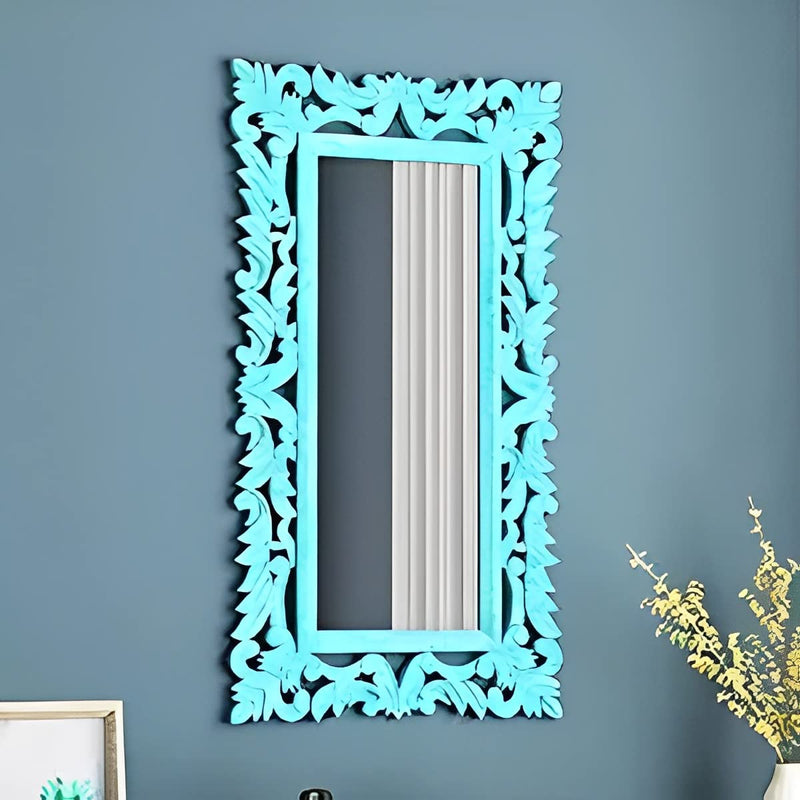 Wall Mirror Frame Shape Square (Colour) Sky Blue Home Living Room Wall Mirror