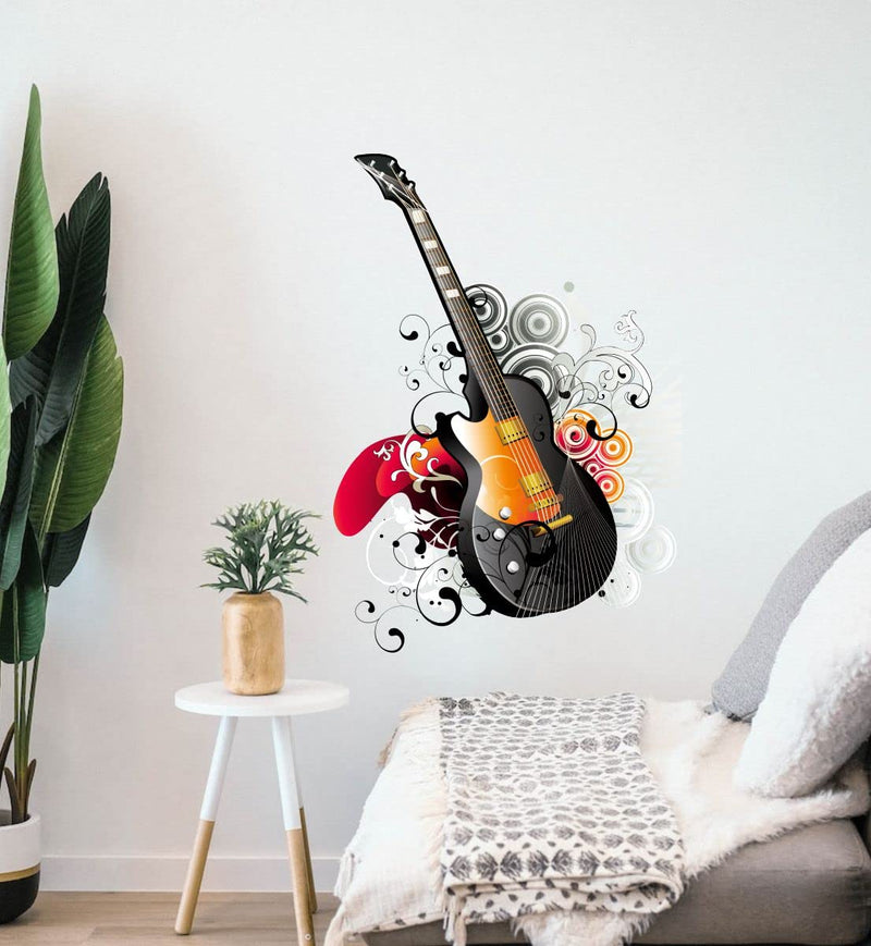 Decor Kraft Guitar Wall Sticker & Decal,Size- 50 Cm X 40 Cm,Music