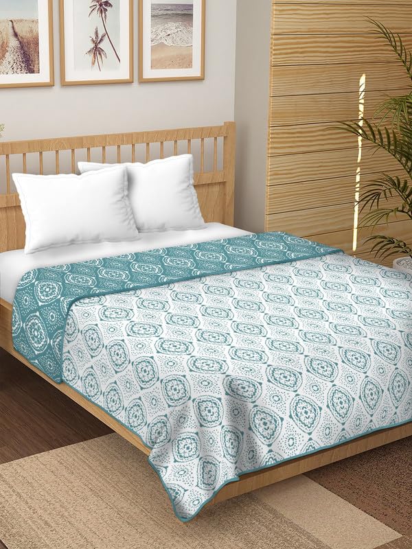 Comfowell Home Linen Double Bed Reversible Cotton Flower Printed Design A/C Quilt/Dohar/Blanket